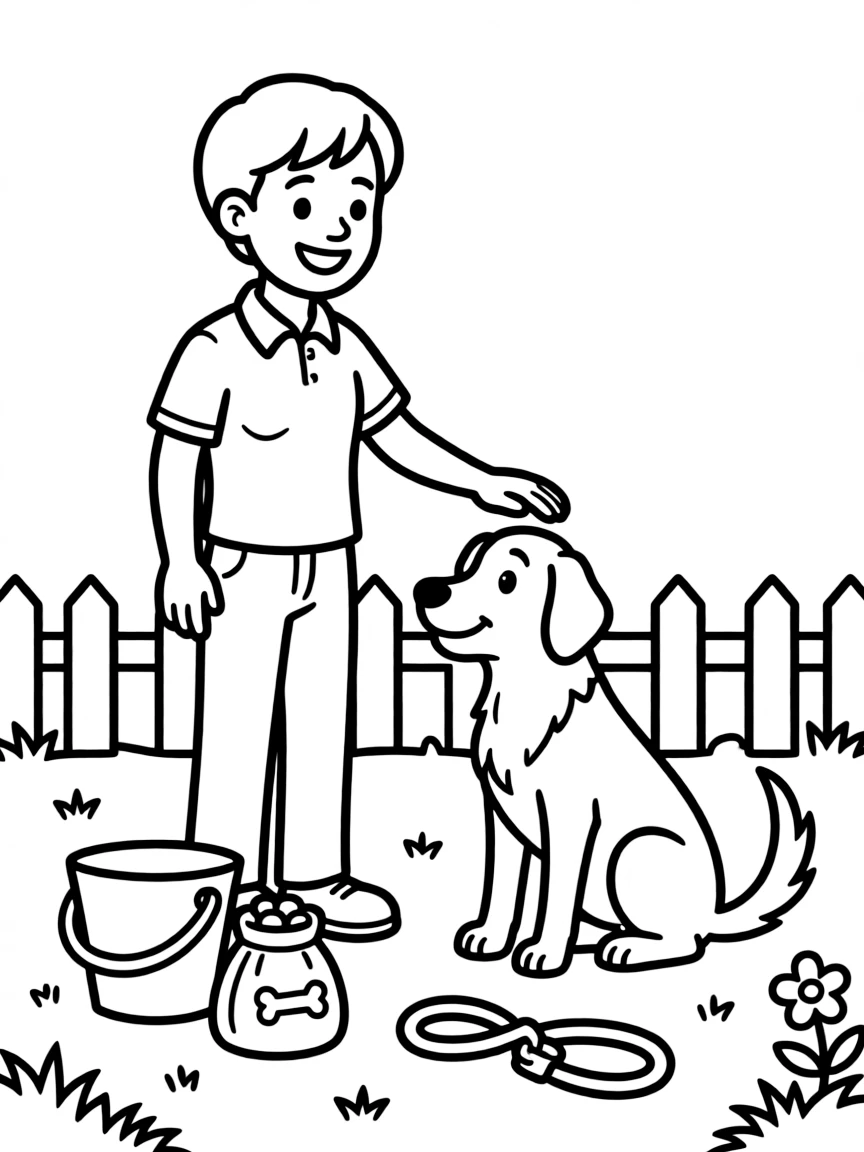 A happy animal trainer.