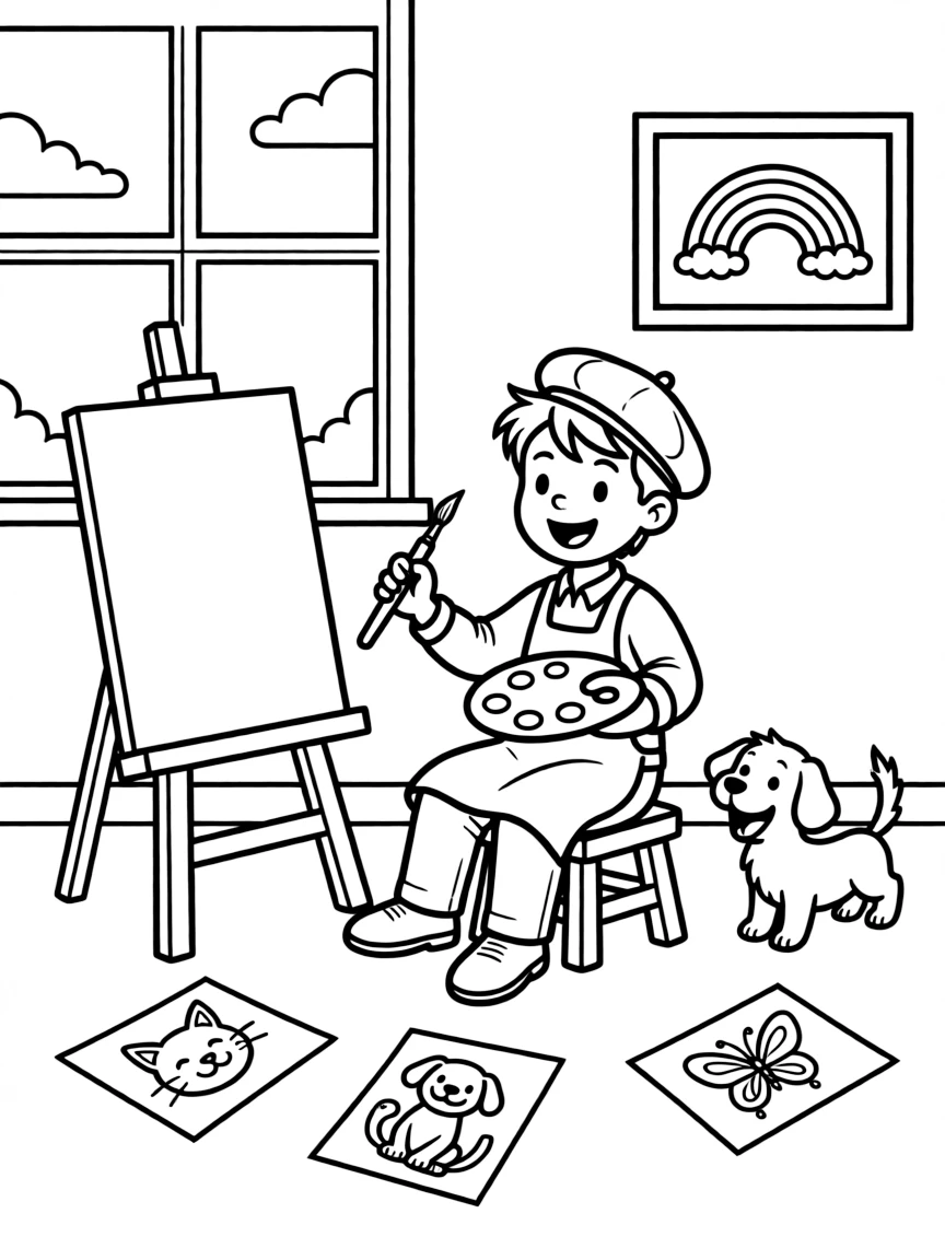 A joyful animal artist.