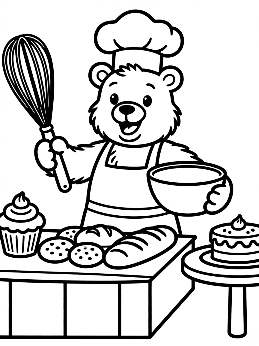 A joyful animal baker.