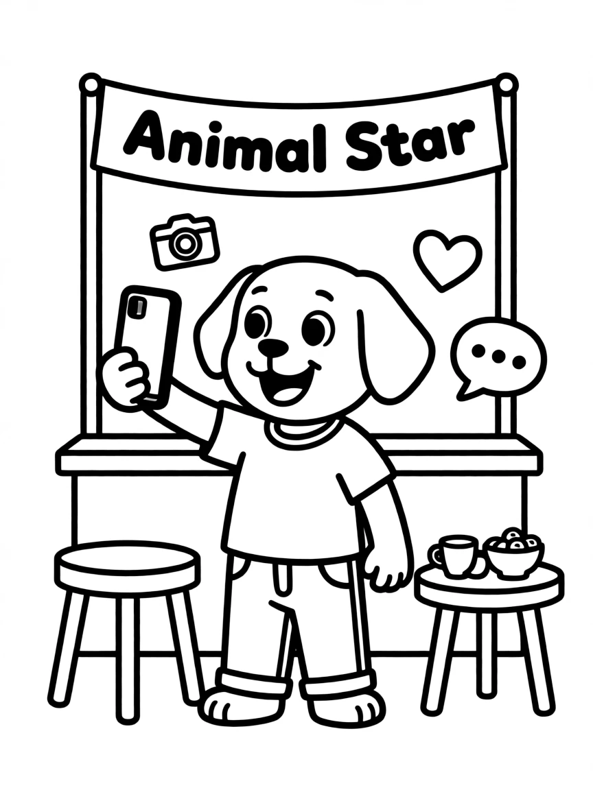 A joyful animal influencer.