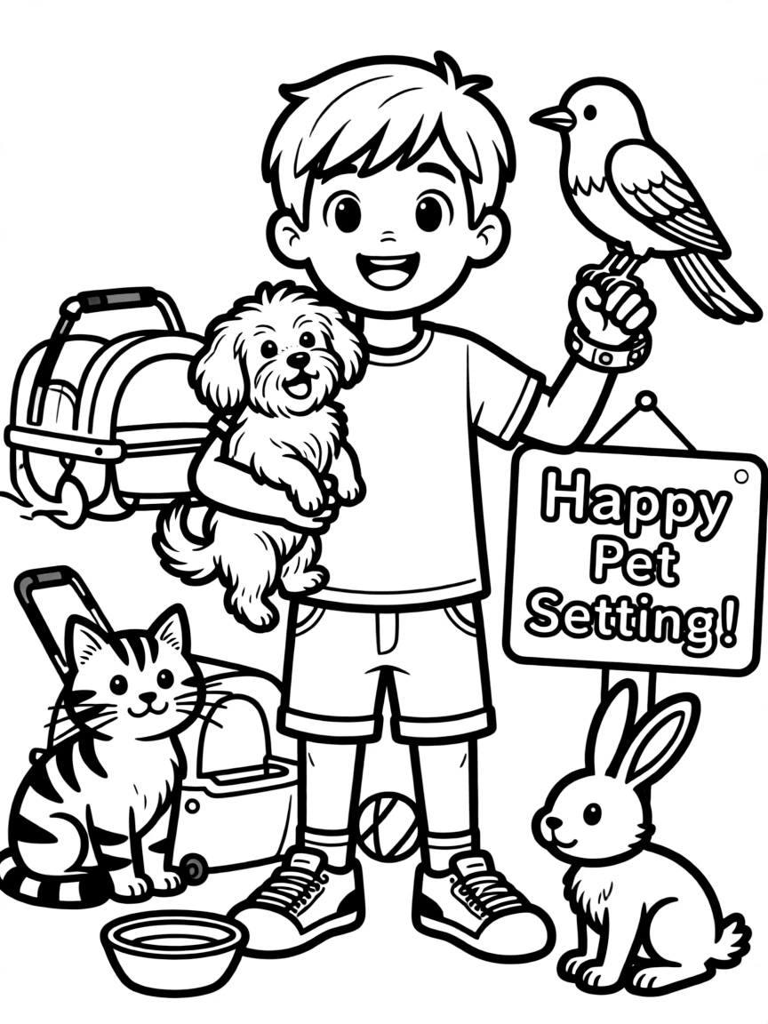 A playful animal pet sitter.