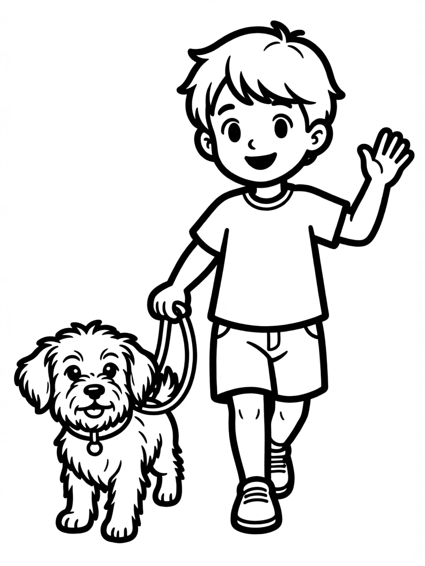 A little animal dog walker.