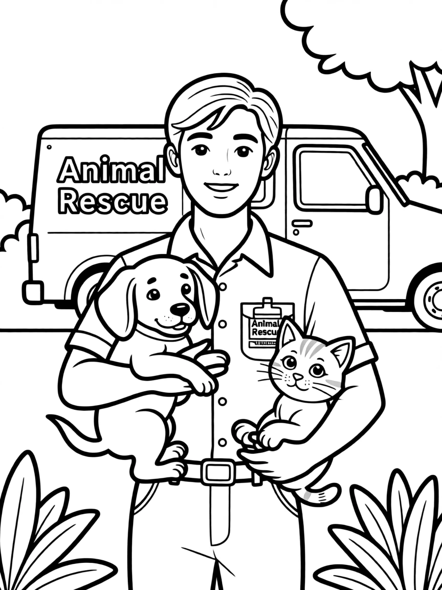 A happy animal animal rescuer.