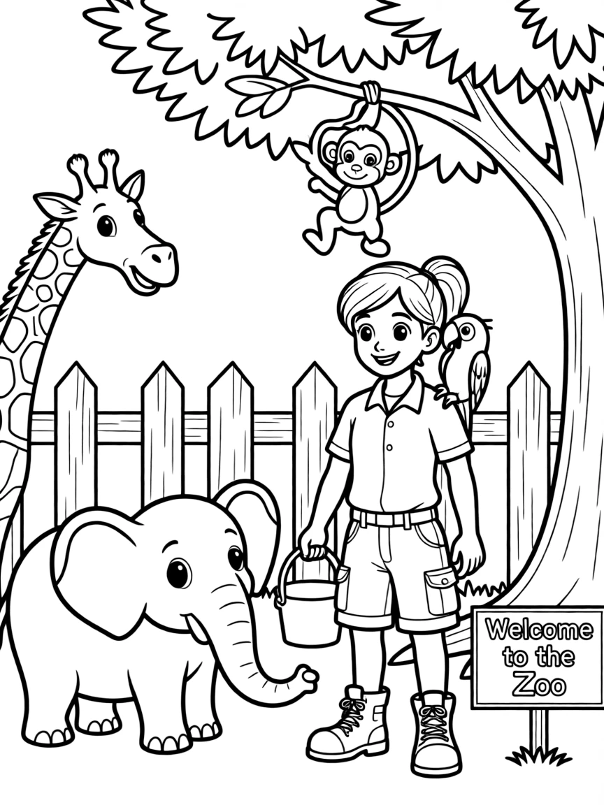 A cute animal zookeeper.