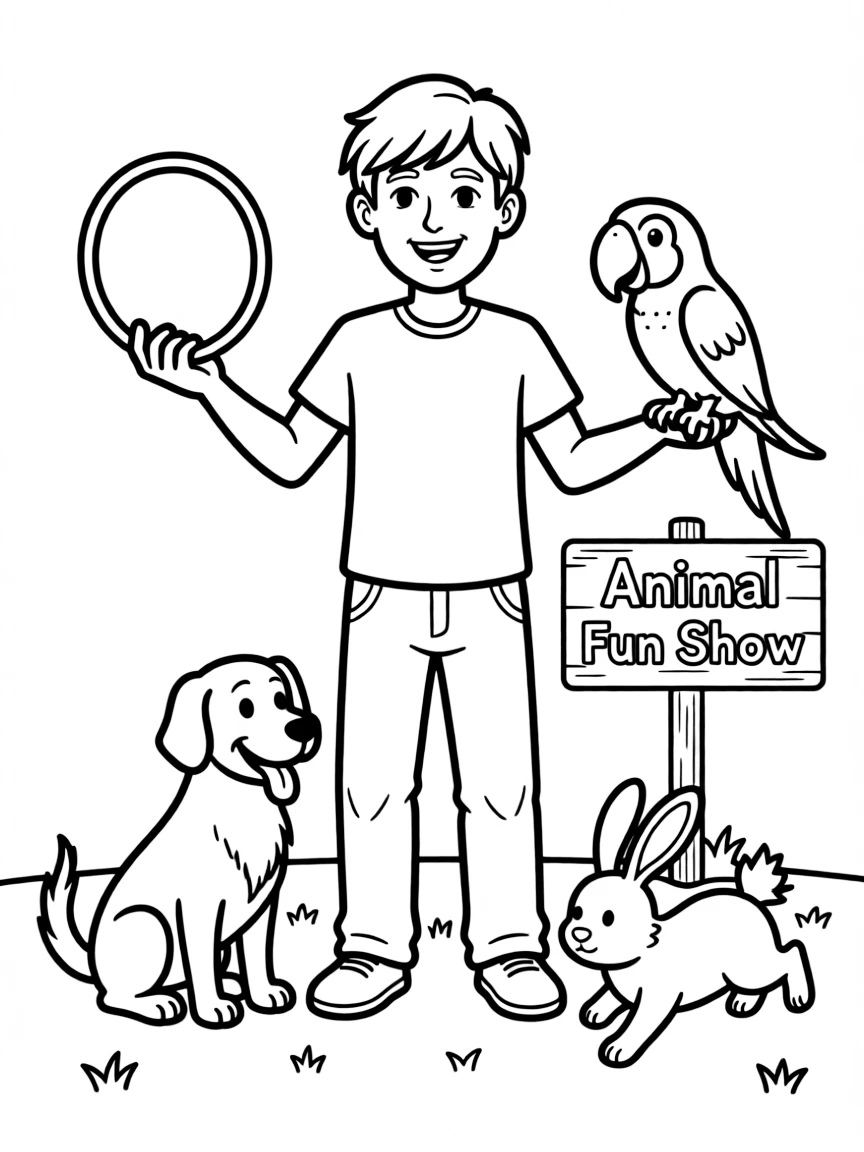 A playful animal trainer.