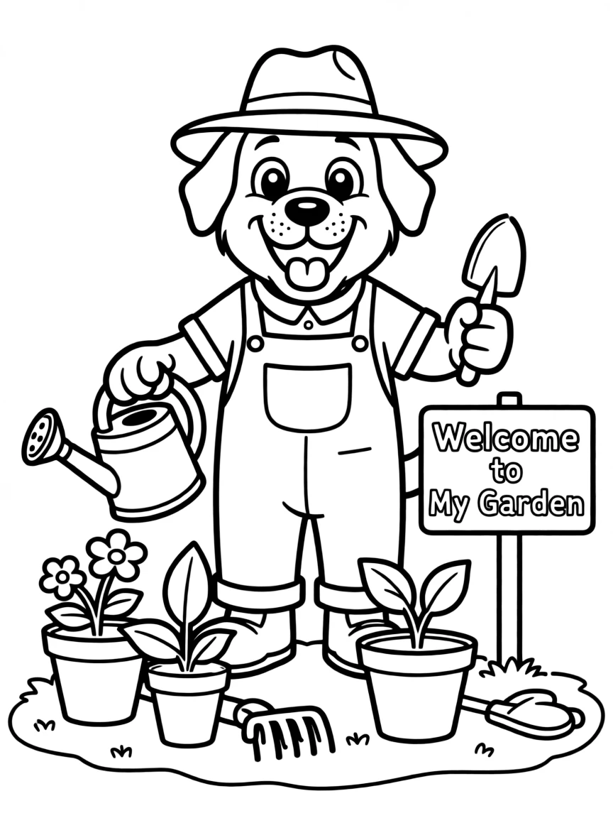 A smiling animal gardener.