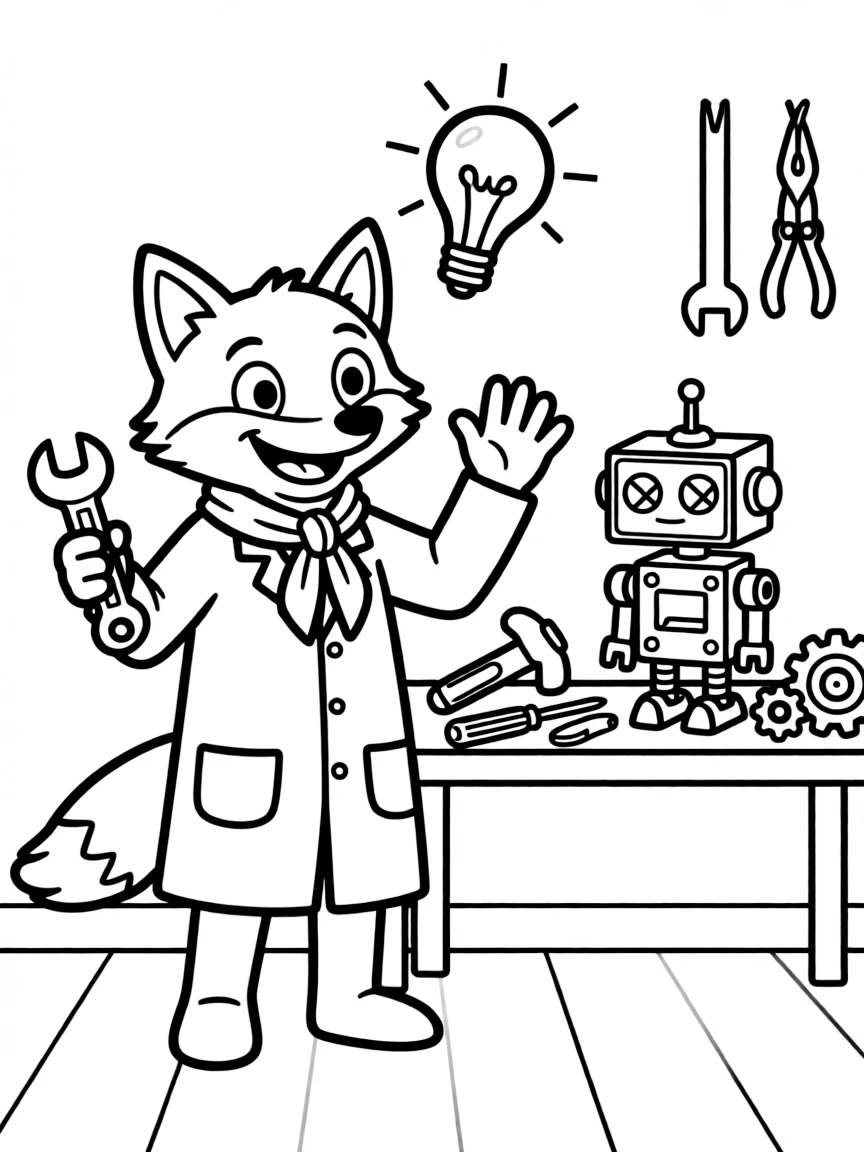 A smiling animal inventor.