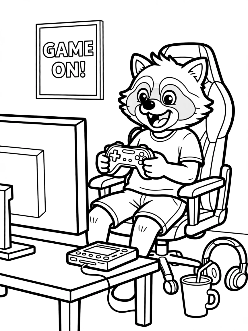 A joyful animal gamer.