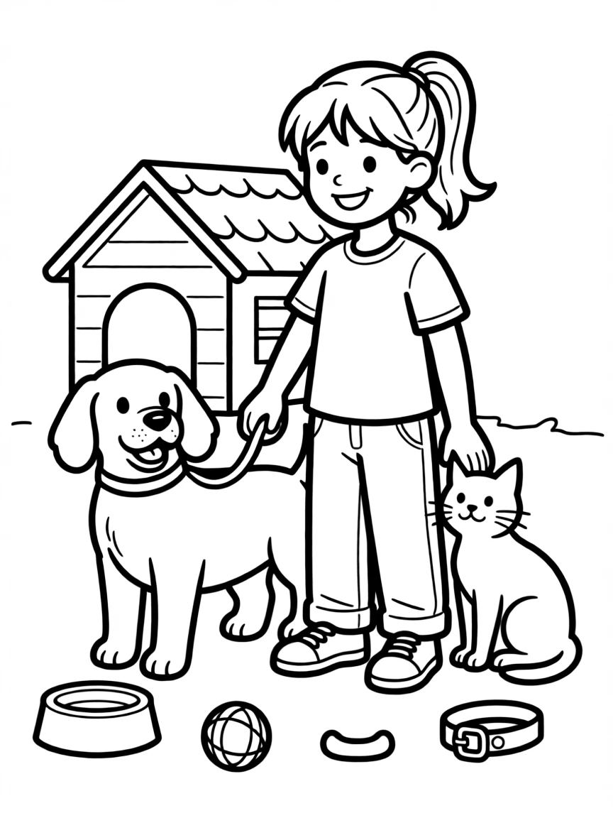 A cheerful animal pet sitter.