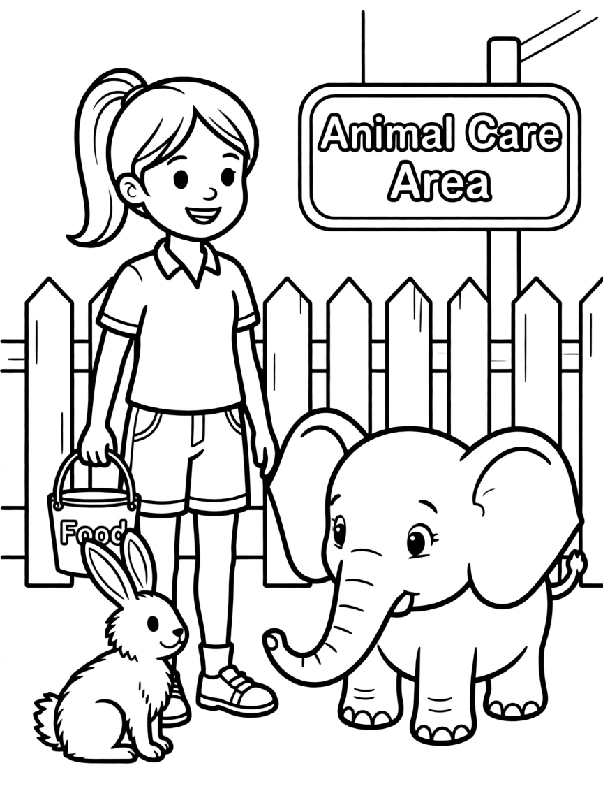 A little animal zookeeper.