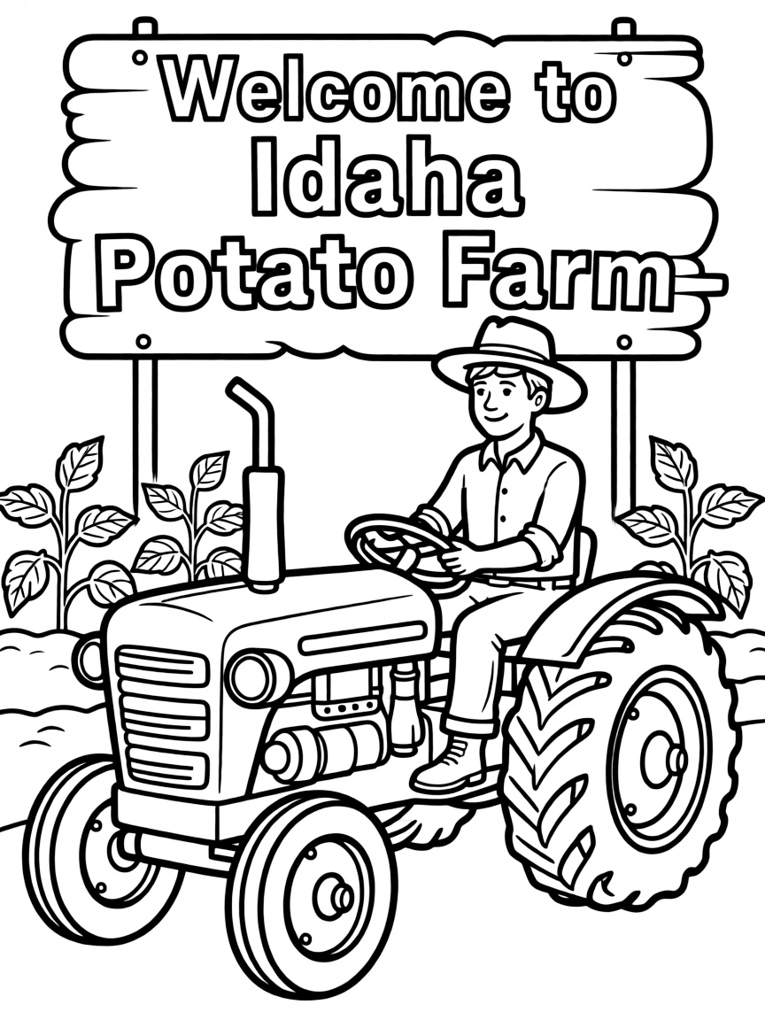 A friendly potato farmer on a tractor in Idaho.