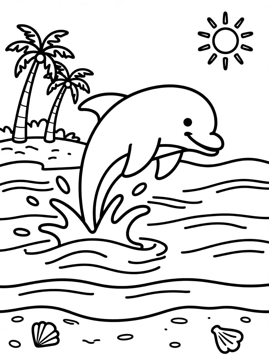 A joyful dolphin jumping out of the ocean in Florida.