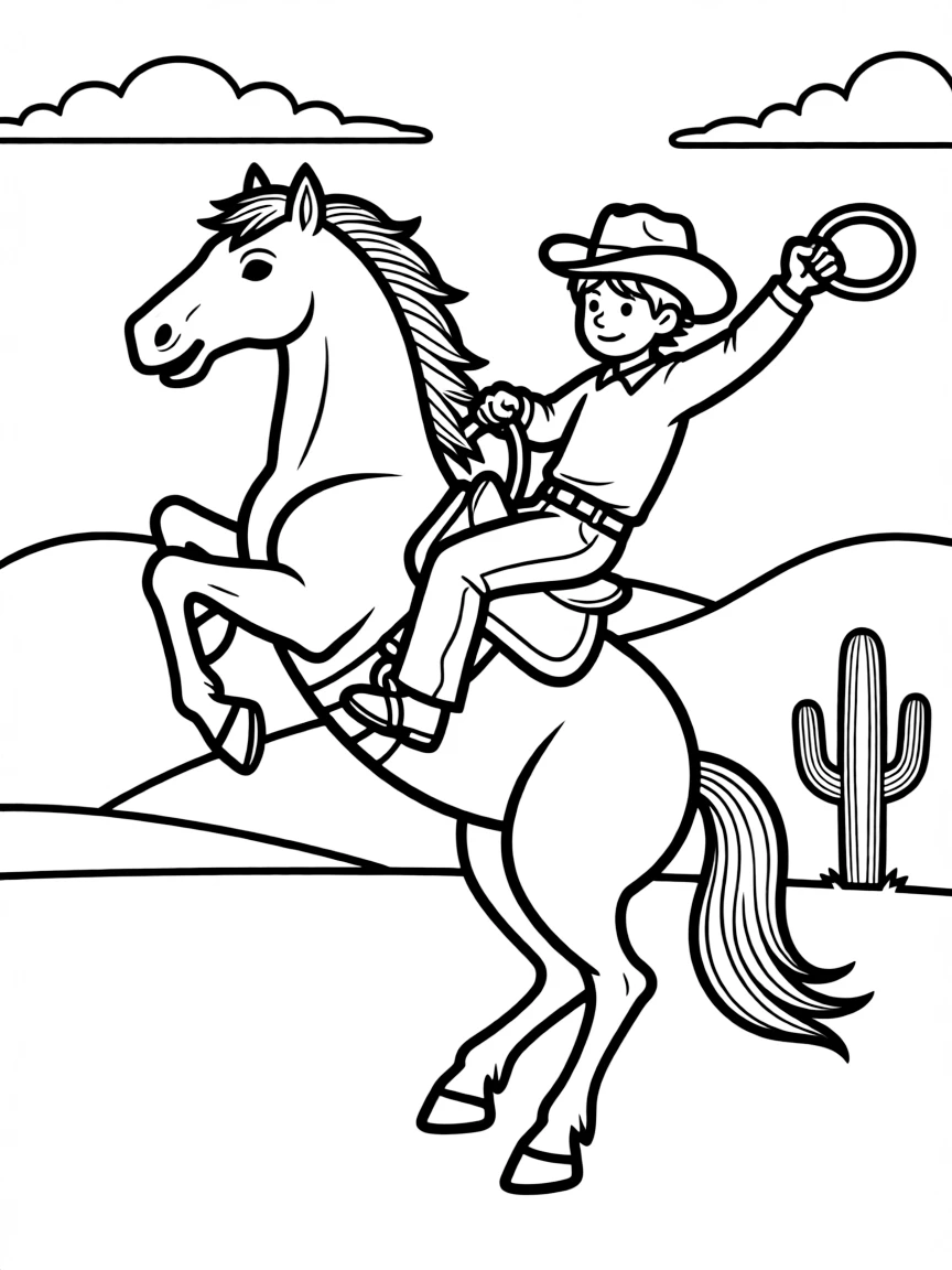 A tiny cowboy riding a bucking bronco in South Dakota.