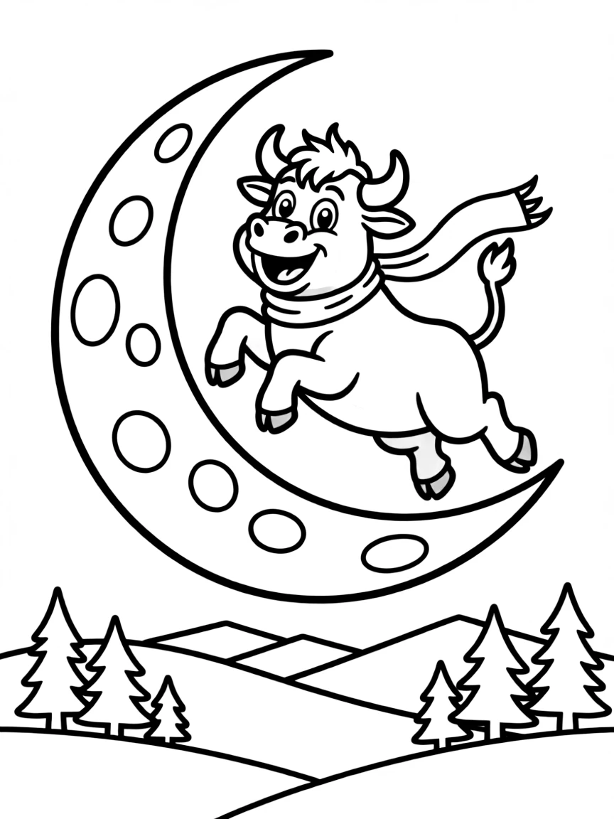 A bubbly buffalo jumping over the moon in Wyoming.