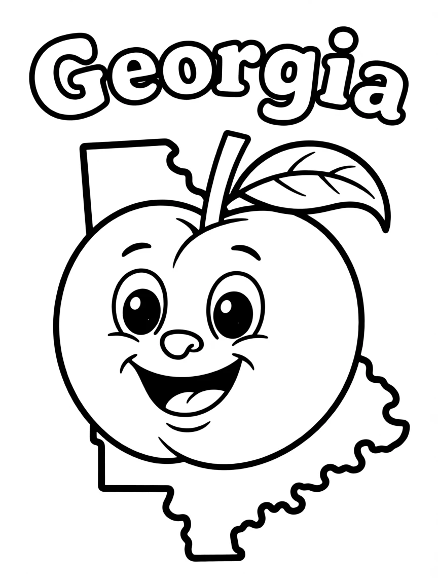 A sweet peach with a happy face in Georgia.