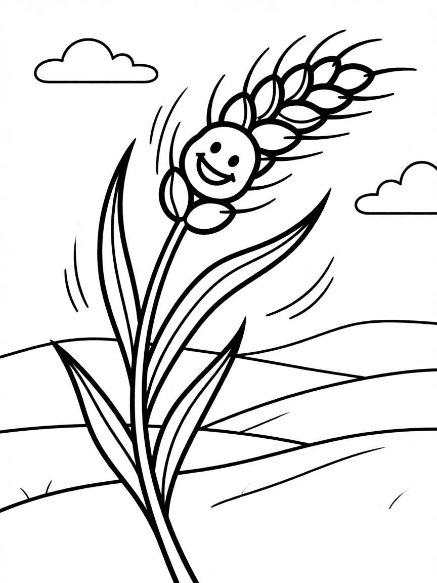 A smiling wheat stalk swaying in the breeze in North Dakota.