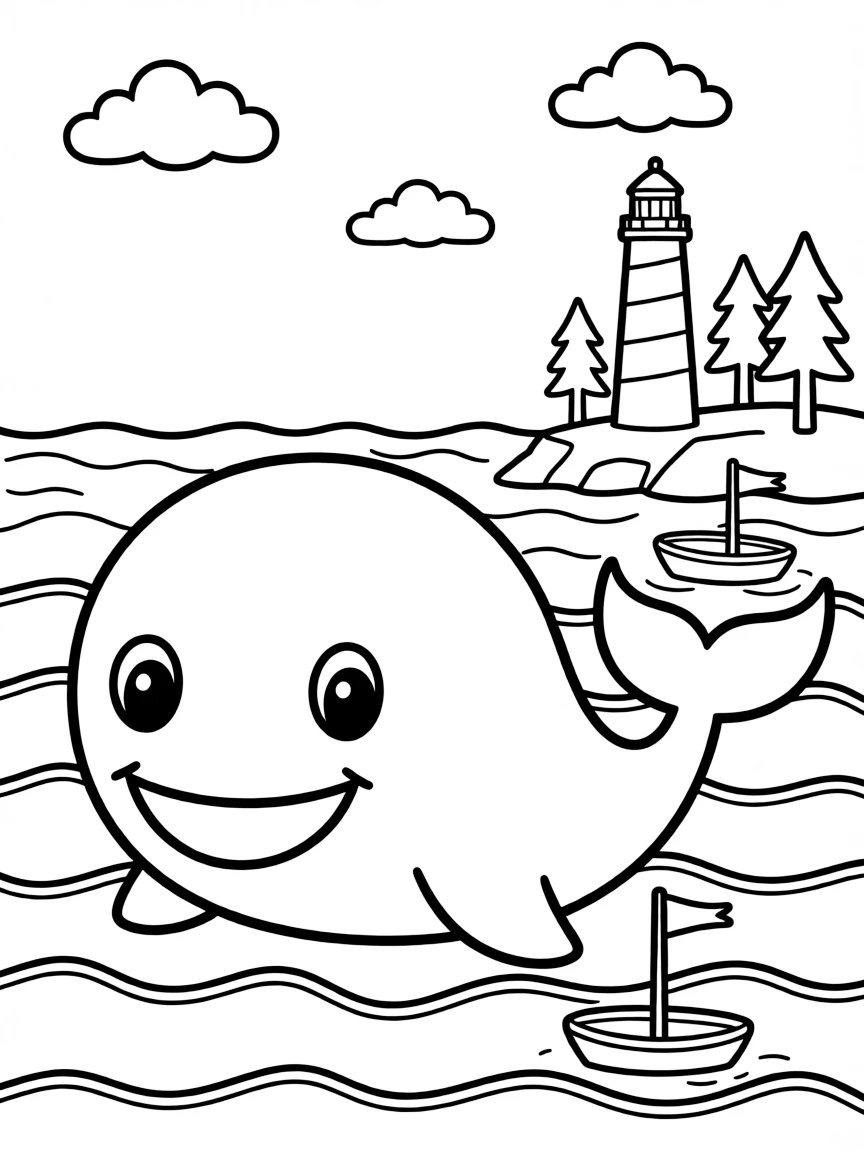 A playful whale with a friendly smile in Maine.