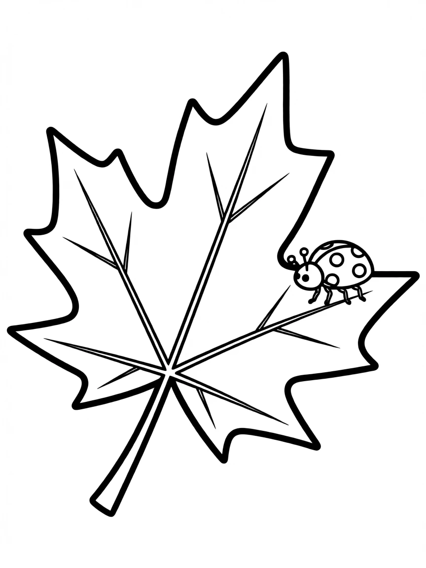 A cute maple leaf with a little ladybug on it in Vermont.