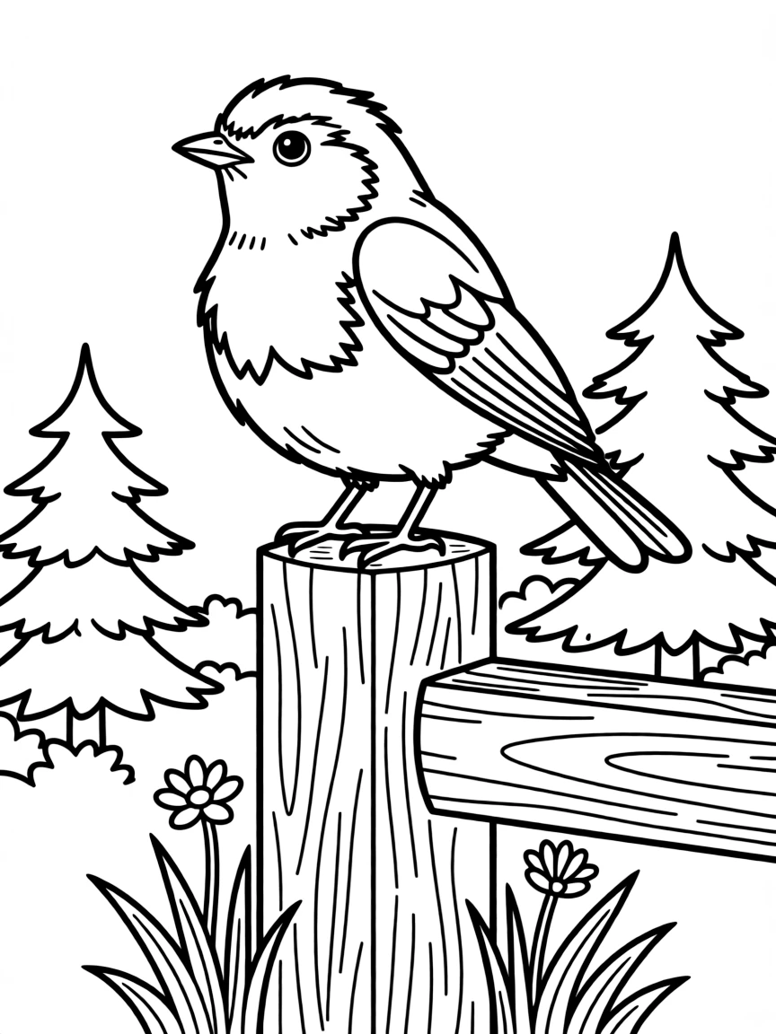 A friendly robin on a fence post in Michigan.