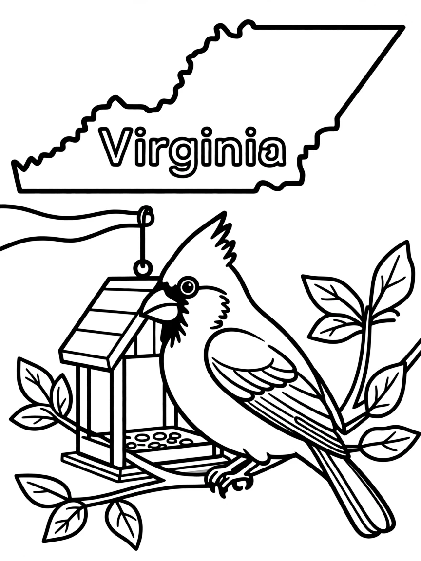 A cute cardinal on a bird feeder in Virginia.