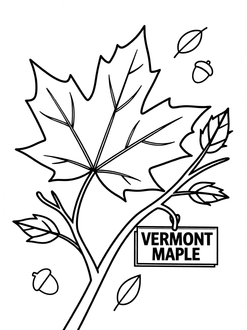A cute maple leaf on a tree branch in Vermont.