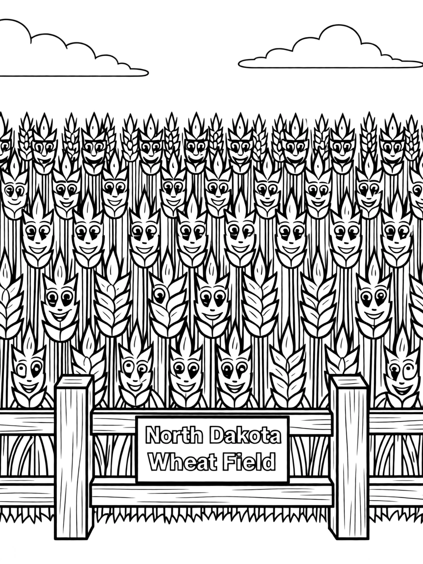 A smiling wheat field with a fence in North Dakota.