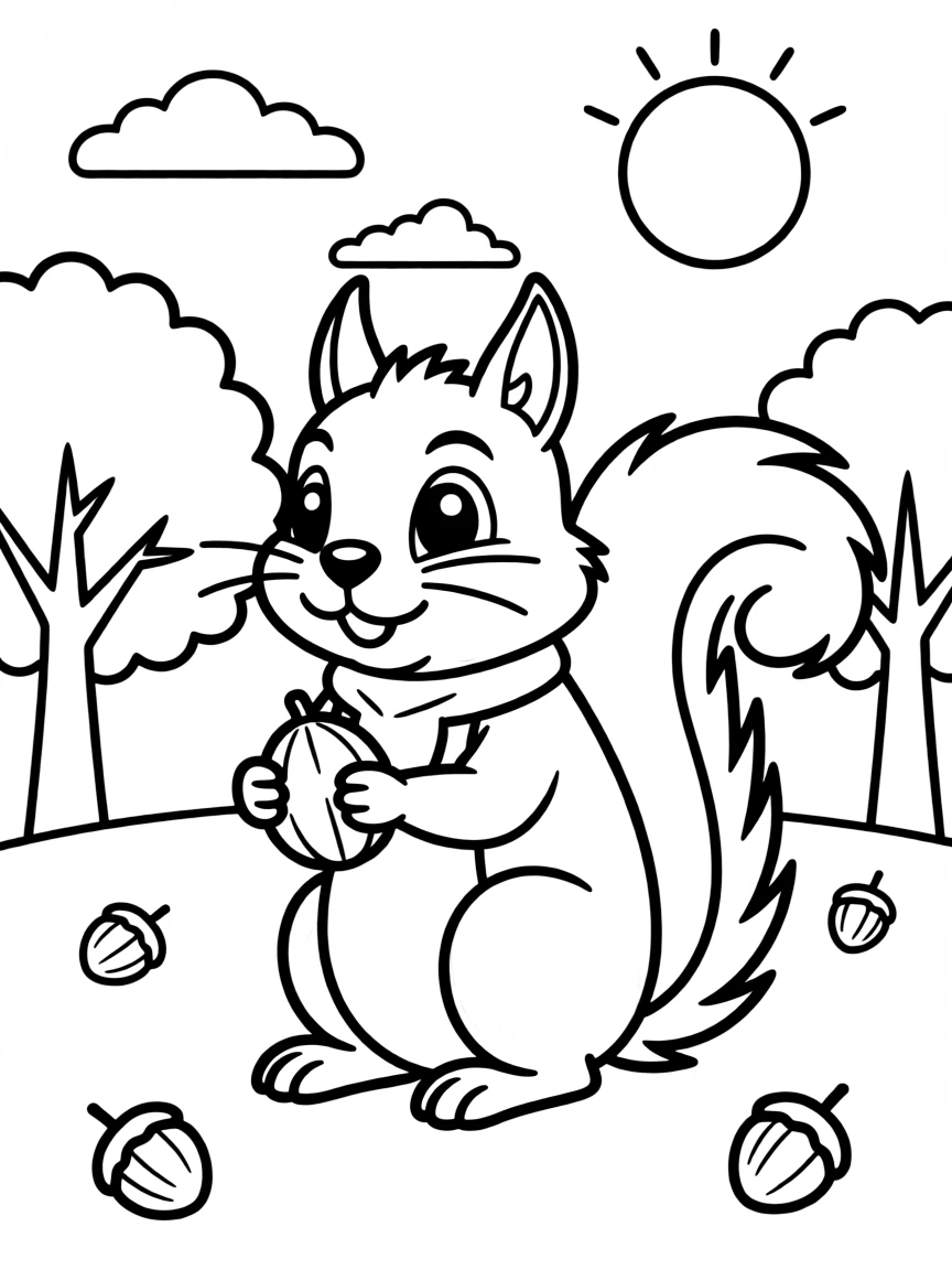 A friendly squirrel holding a nut in its paws in Ohio.