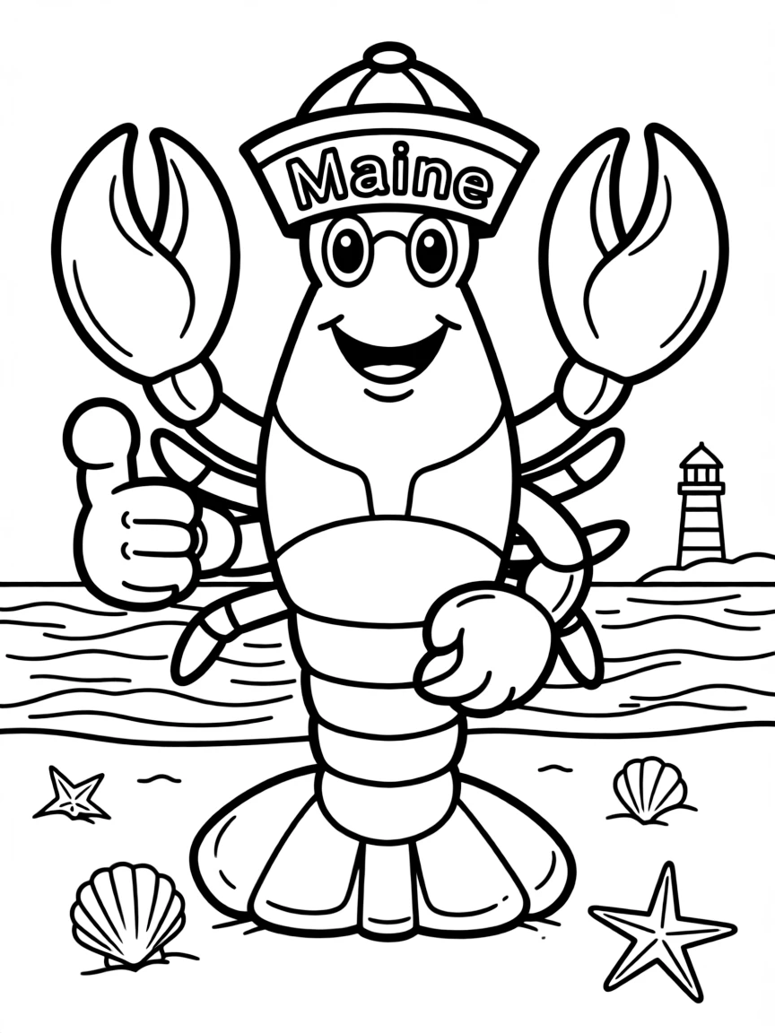 A friendly lobster giving a thumbs up in Maine.