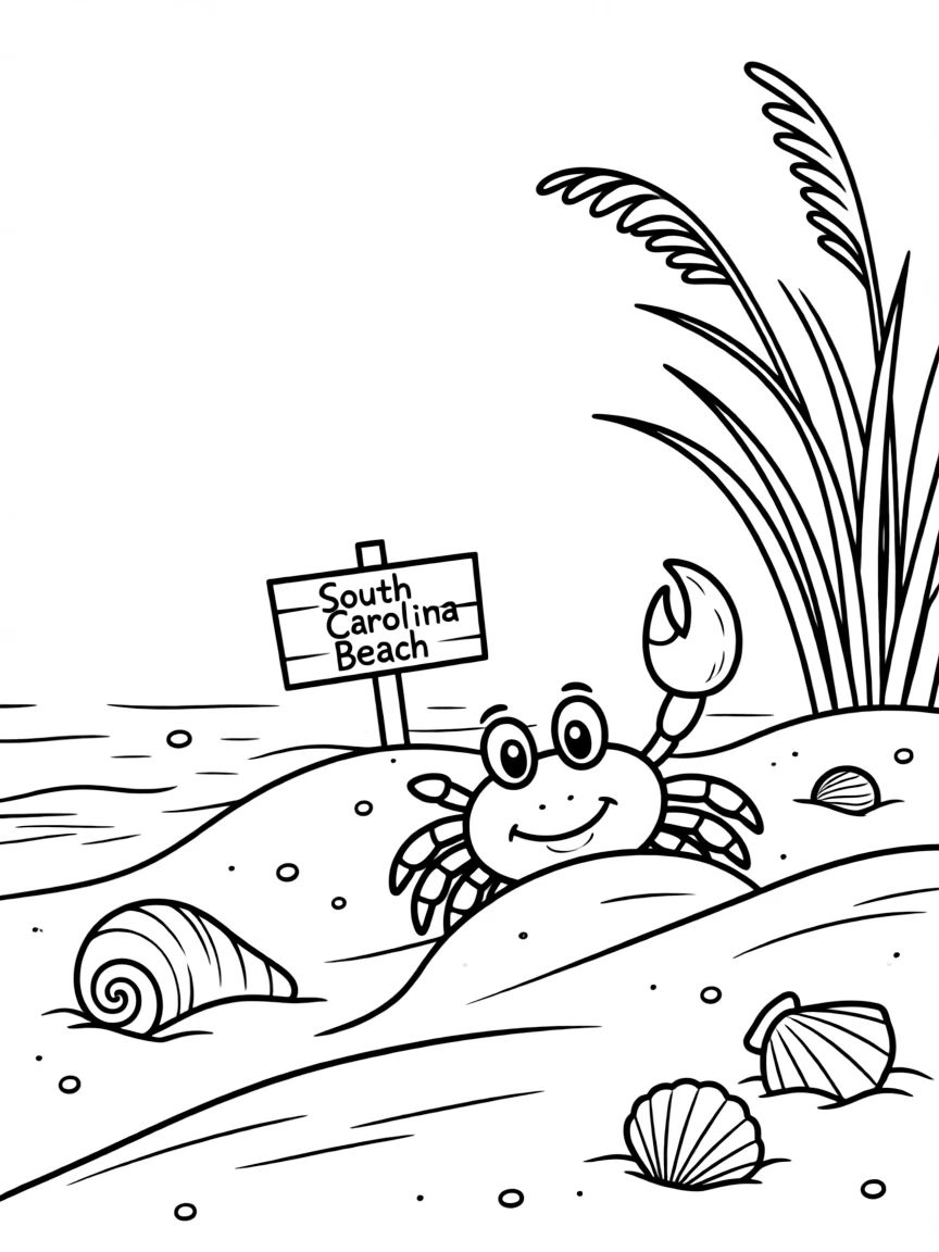 A little crab playing hide and seek in the sand in South Carolina.