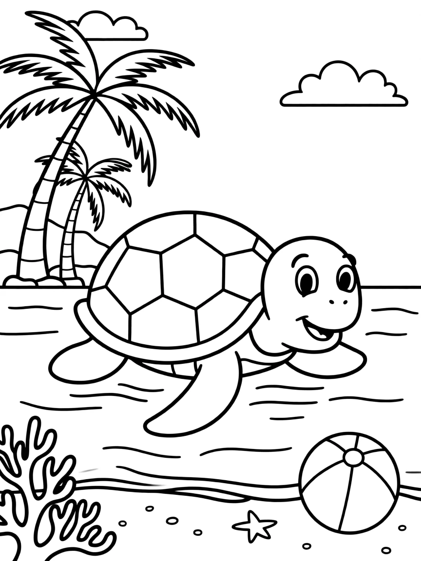 A joyful sea turtle with a smiling face in Florida.
