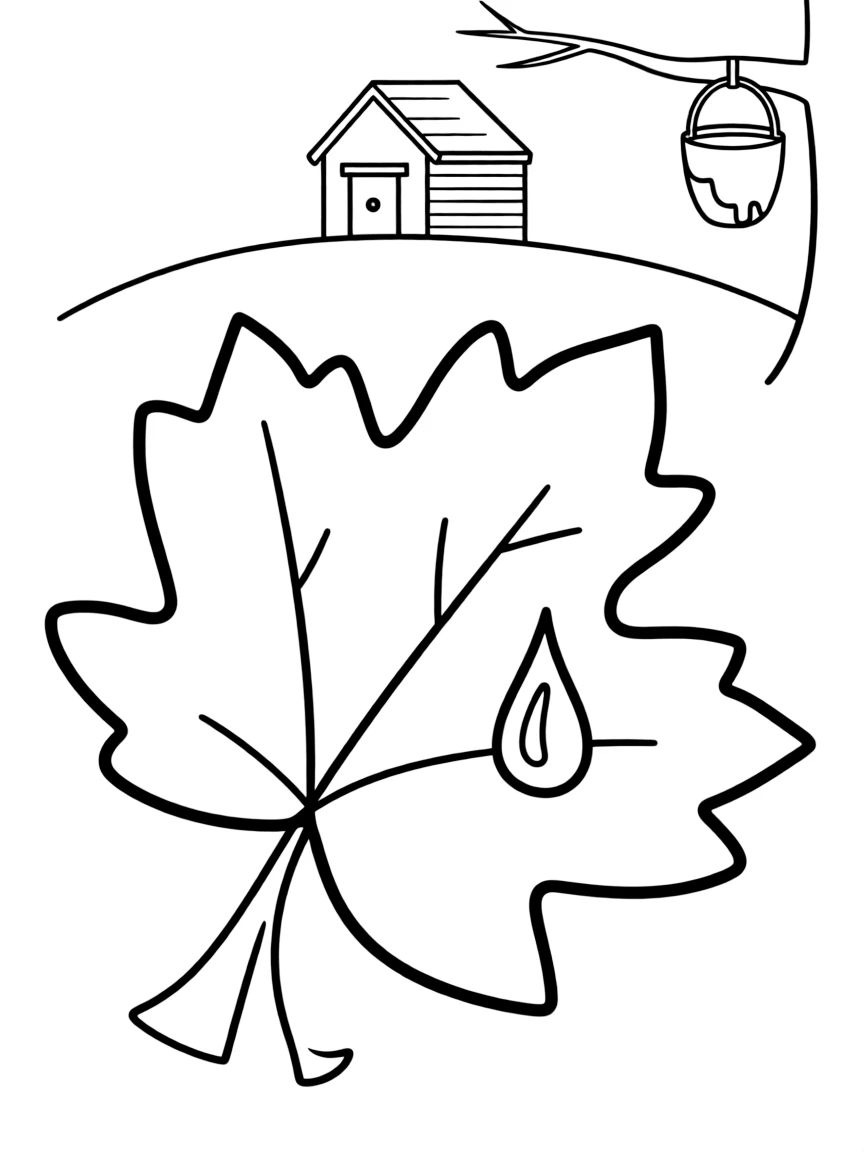 A cute maple leaf with a drop of syrup on it in Vermont.