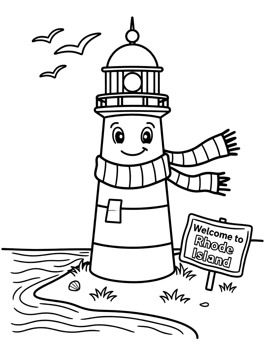 A cute little lighthouse with a friendly face in Rhode Island.