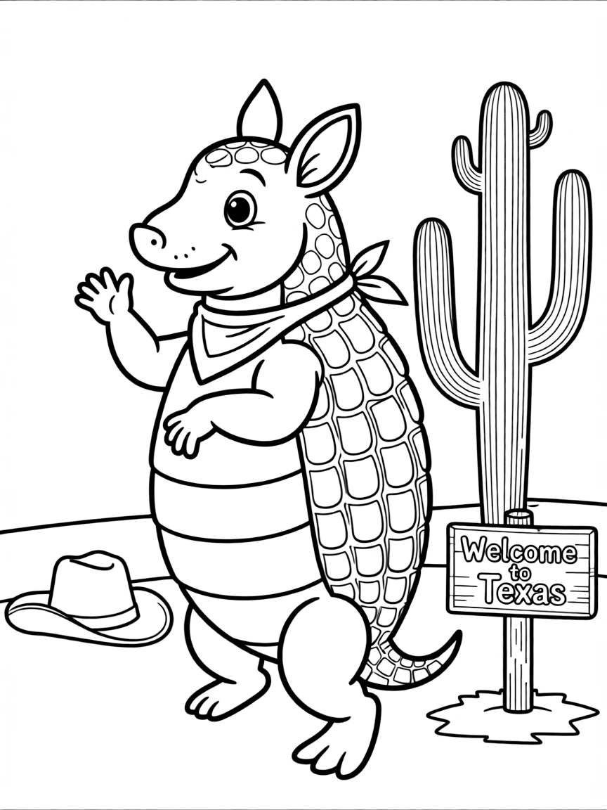 A friendly armadillo in a funny pose in Texas.