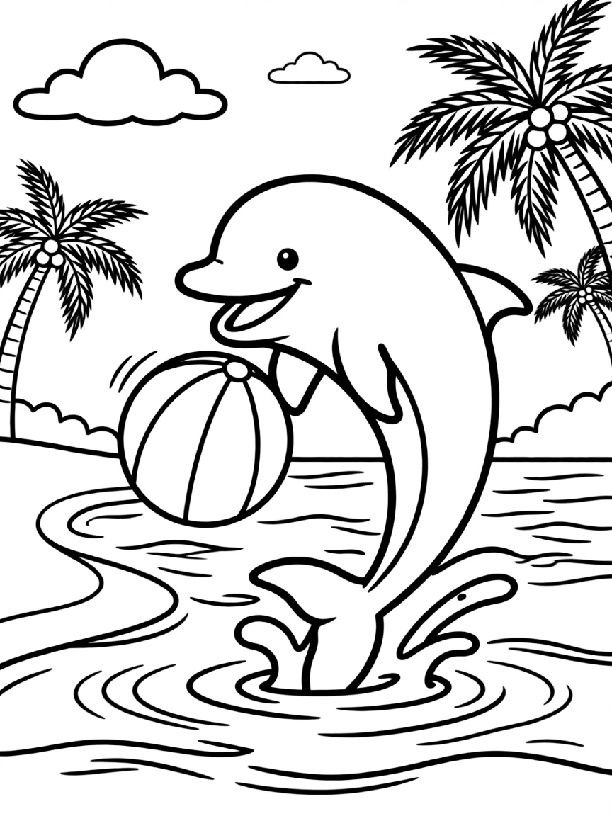 A joyful dolphin playing with a ball in Florida.