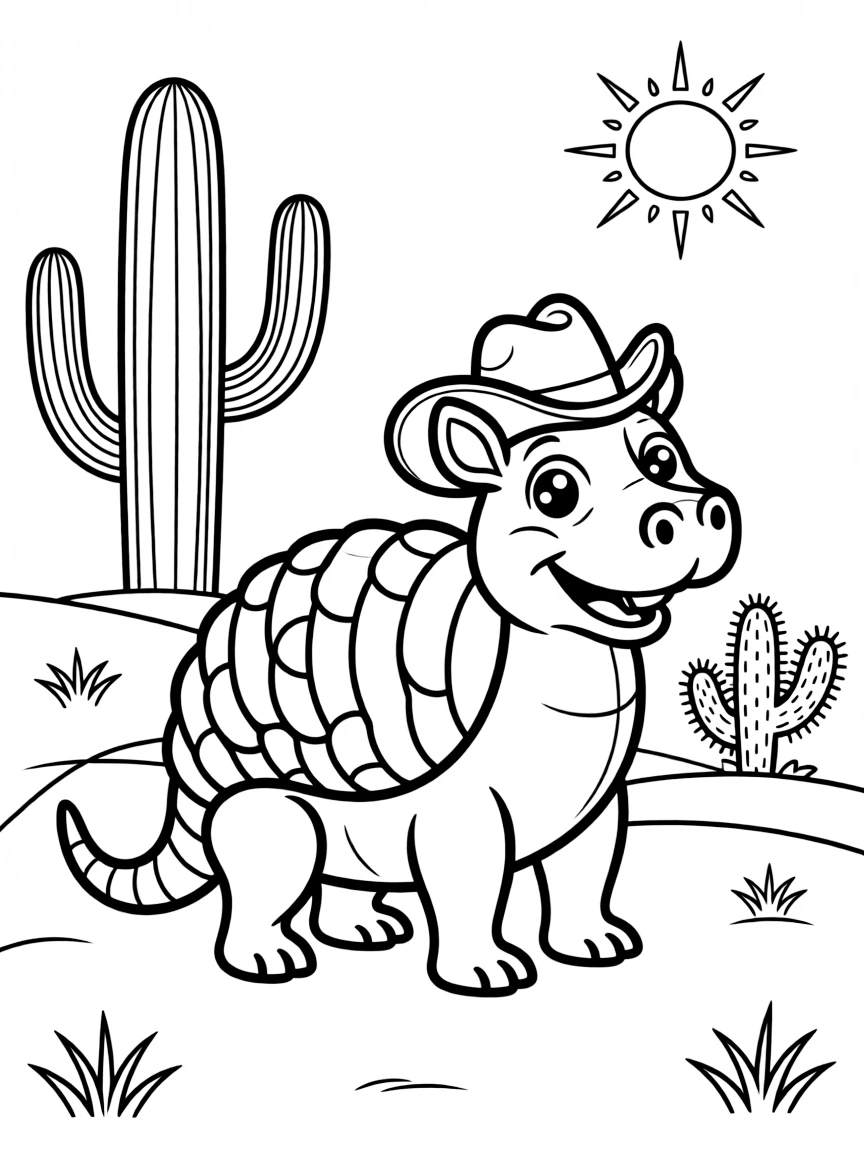 A friendly armadillo with a big smile in Texas.