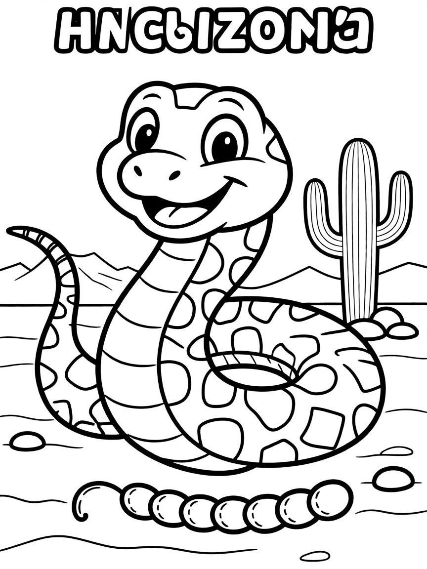 A smiling desert rattlesnake (friendly-looking!) in Arizona.