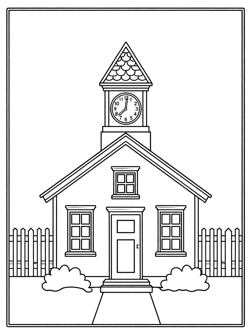 A little red building with a clock tower in Massachusetts.