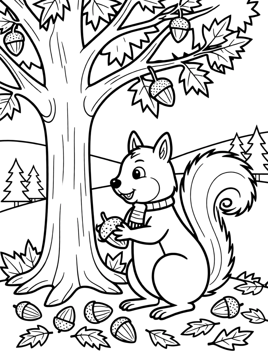 A playful squirrel gathering nuts for winter in North Carolina.