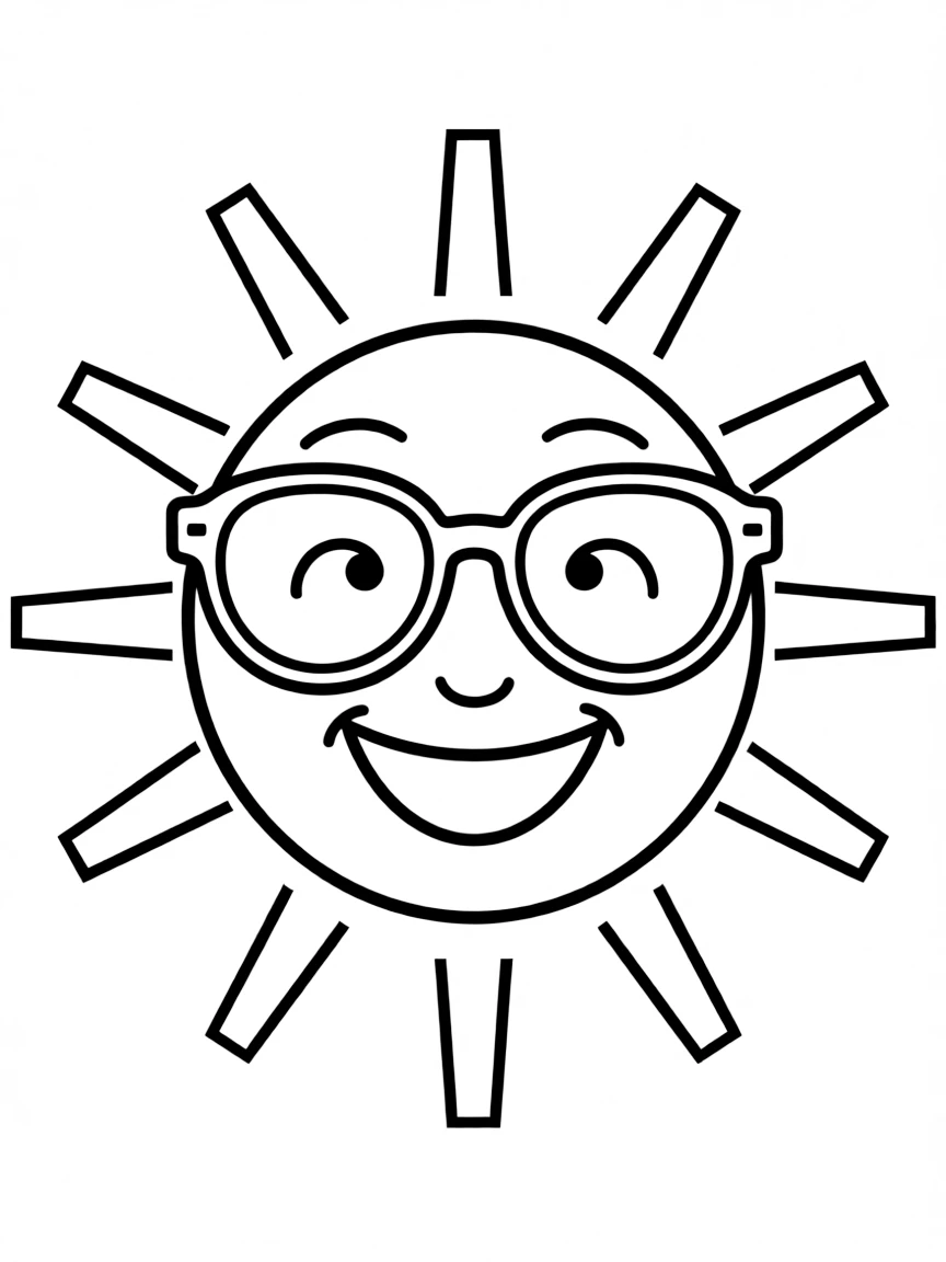 A smiling sun wearing sunglasses