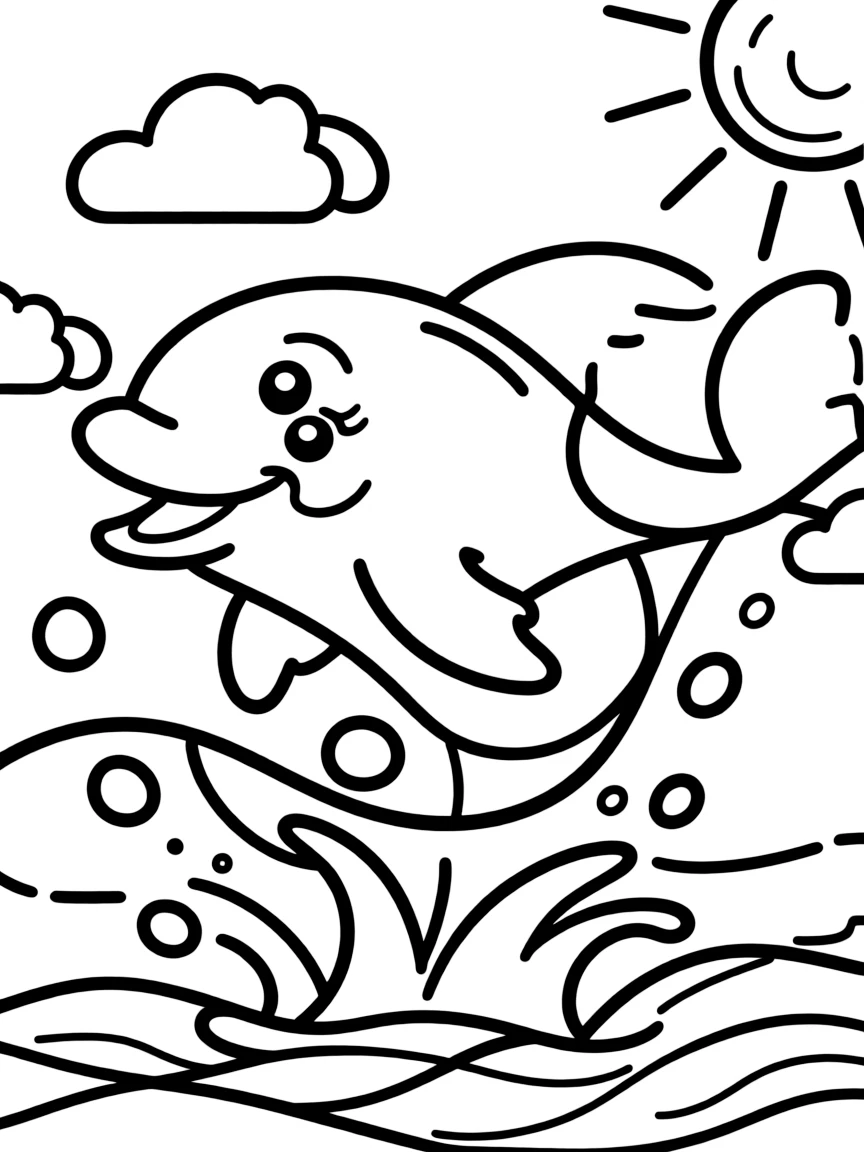 A friendly dolphin playing in the water