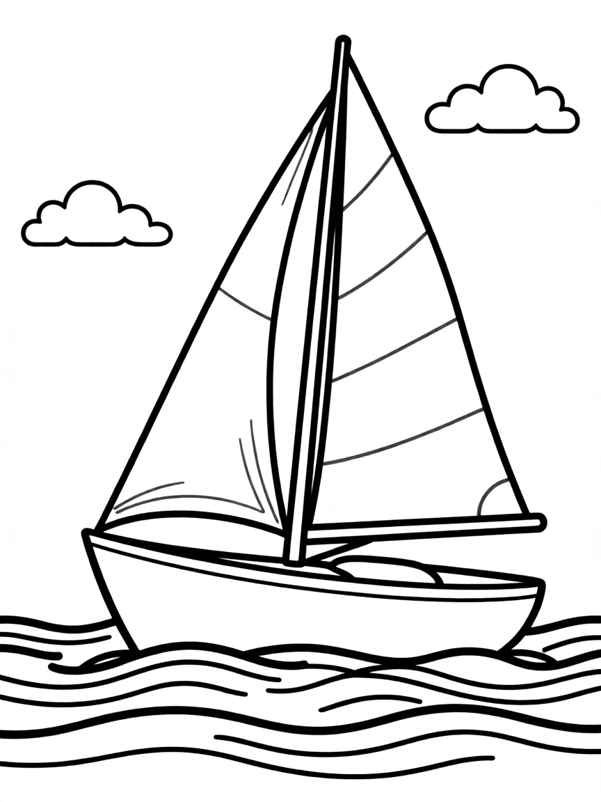 A sailboat gliding on the ocean