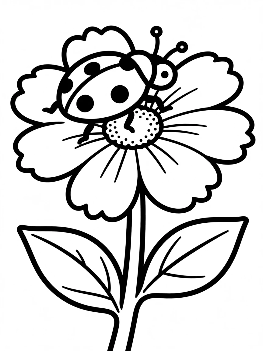 A ladybug crawling on a flower