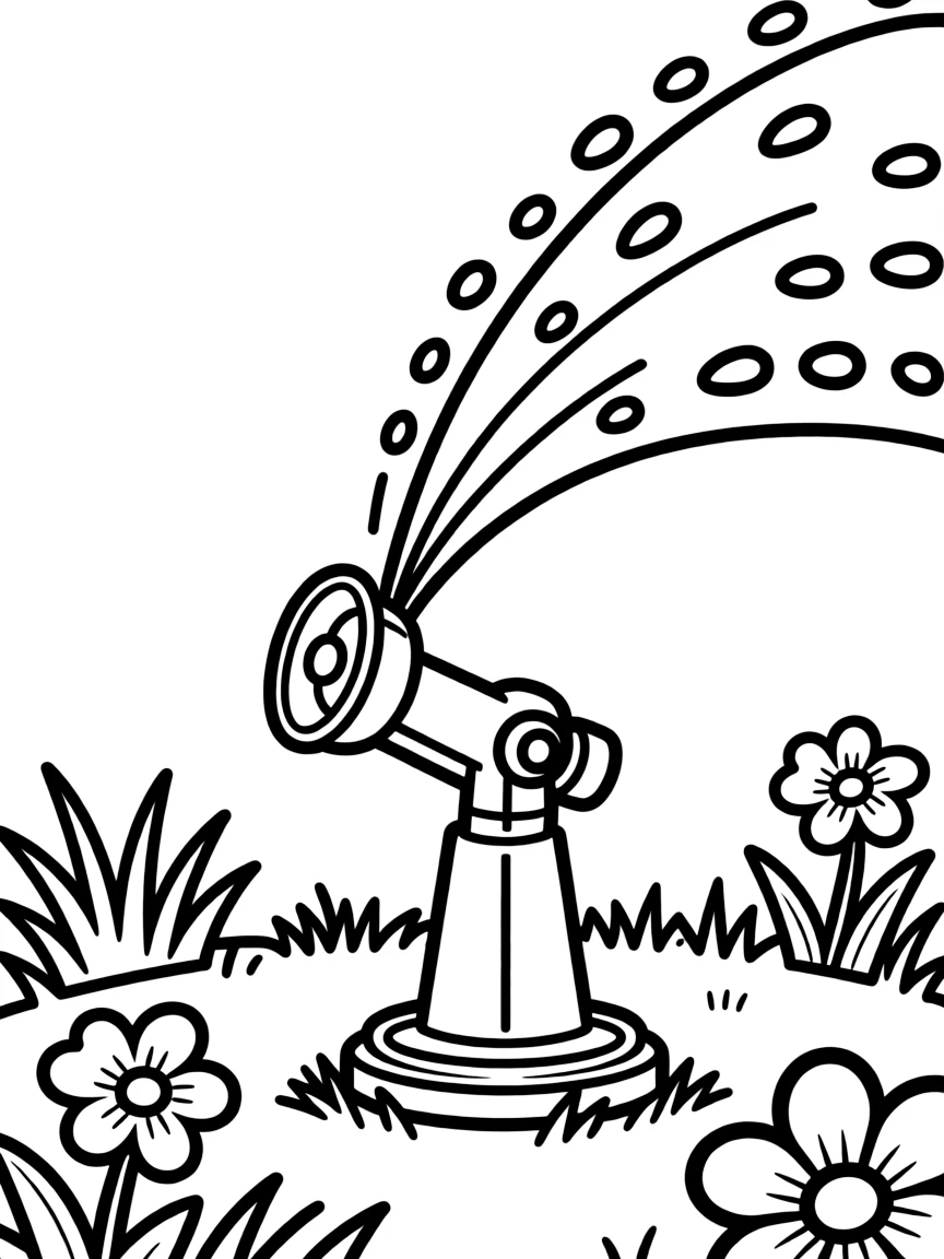 A sprinkler spraying water