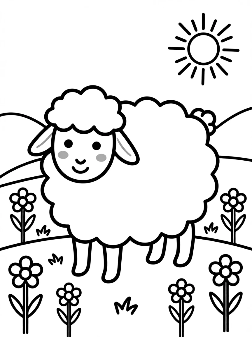 A fluffy sheep in a meadow