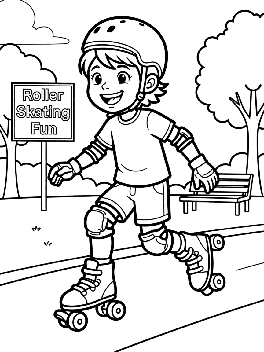 A roller skater enjoying the day