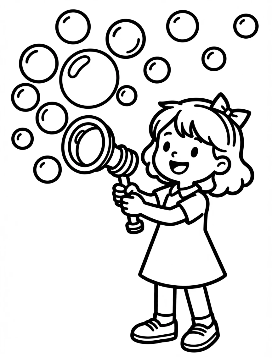 A big bubble wand with lots of bubbles