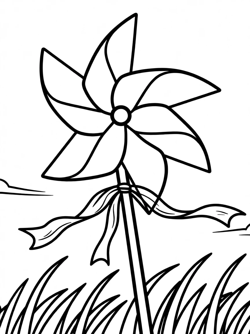 A pinwheel spinning in the breeze