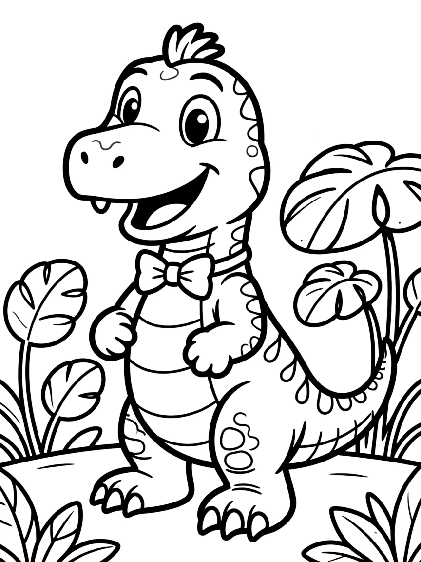 A dinosaur with a happy face