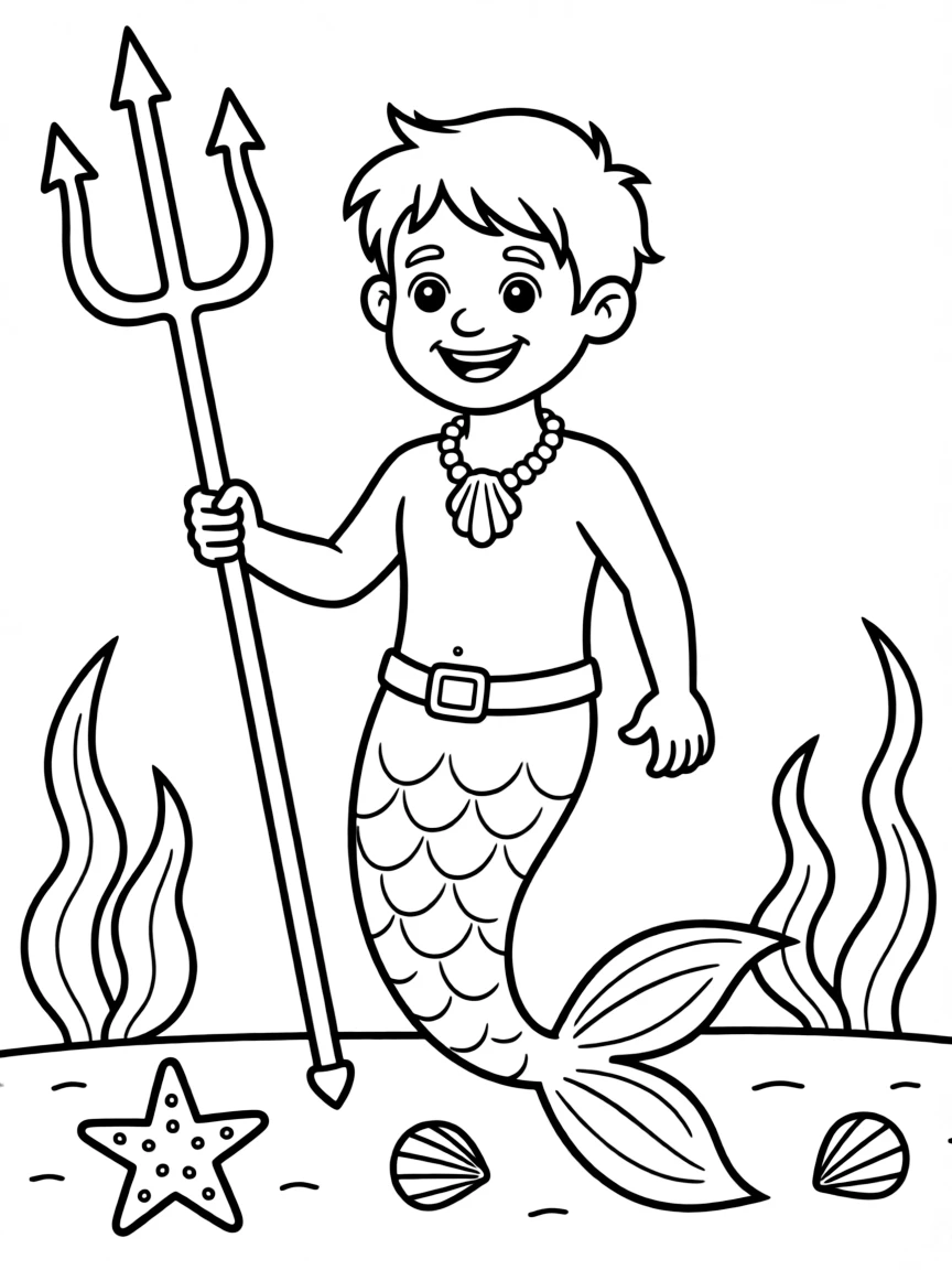 A merman with a trident