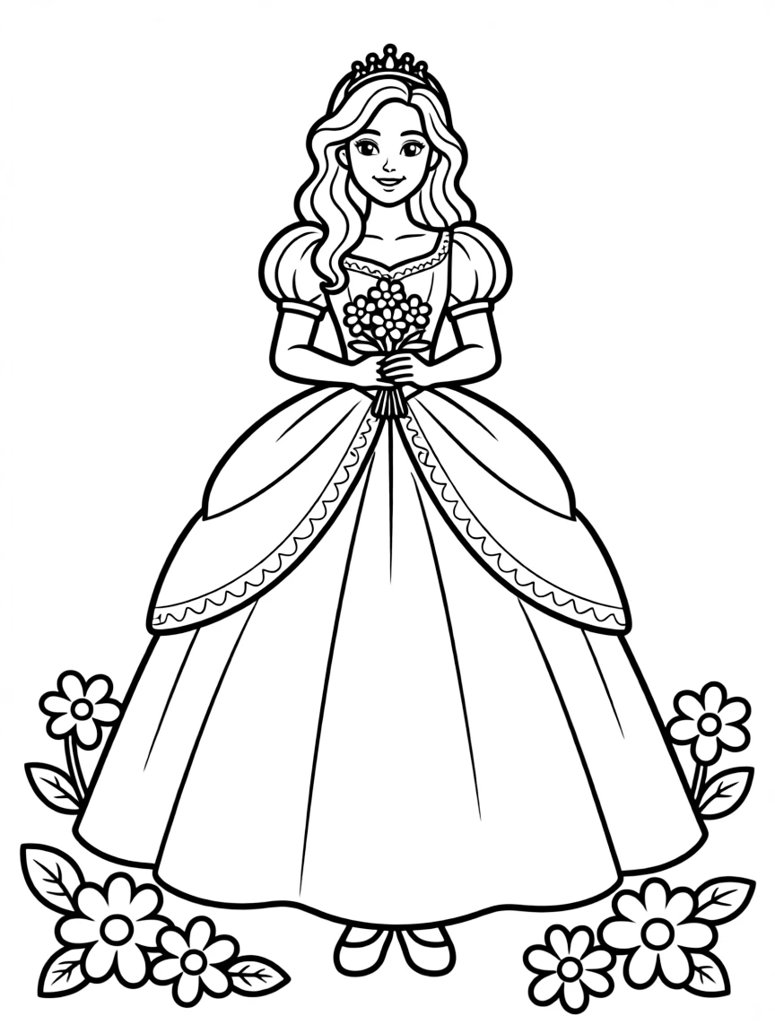 A princess in a beautiful gown